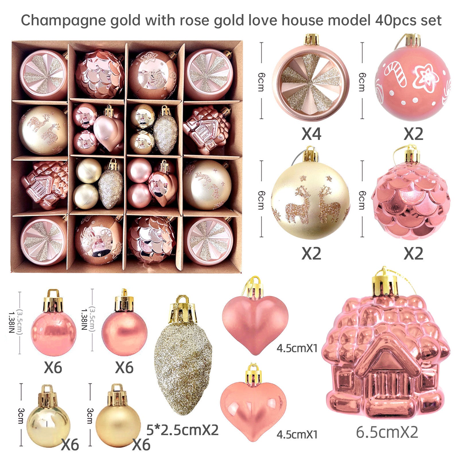 Christmas decoration 6cm  ball special-shaped painted
