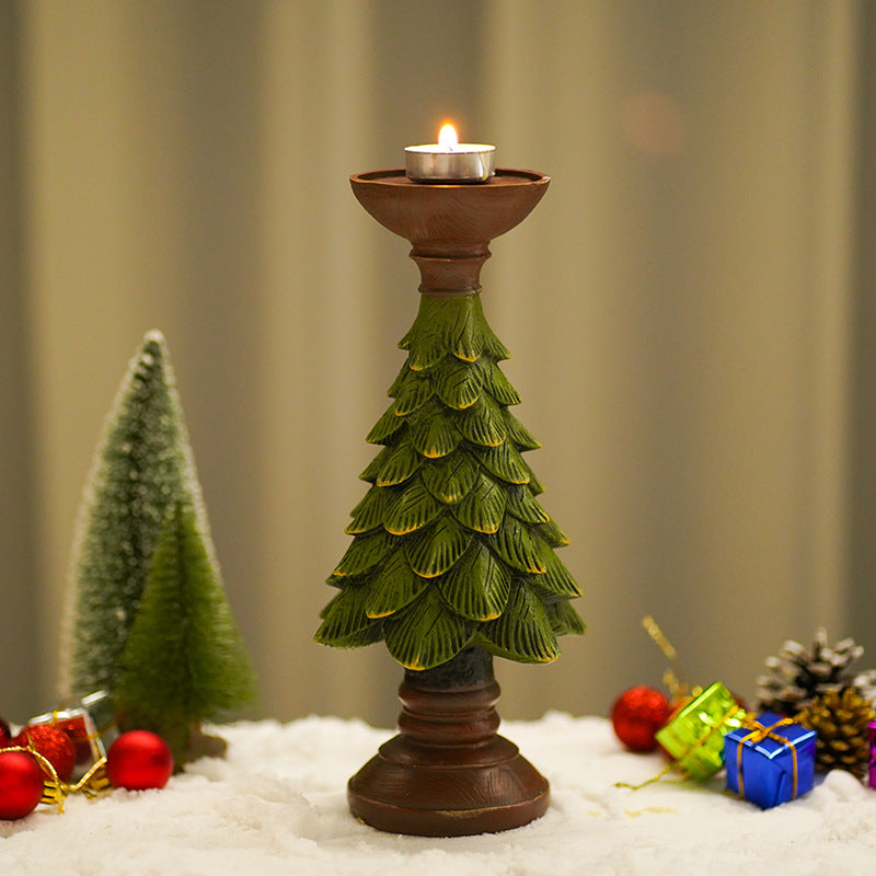 Decorations Christmas Tree Candle Stand Home Tabletop Room Decoration Resin Crafts