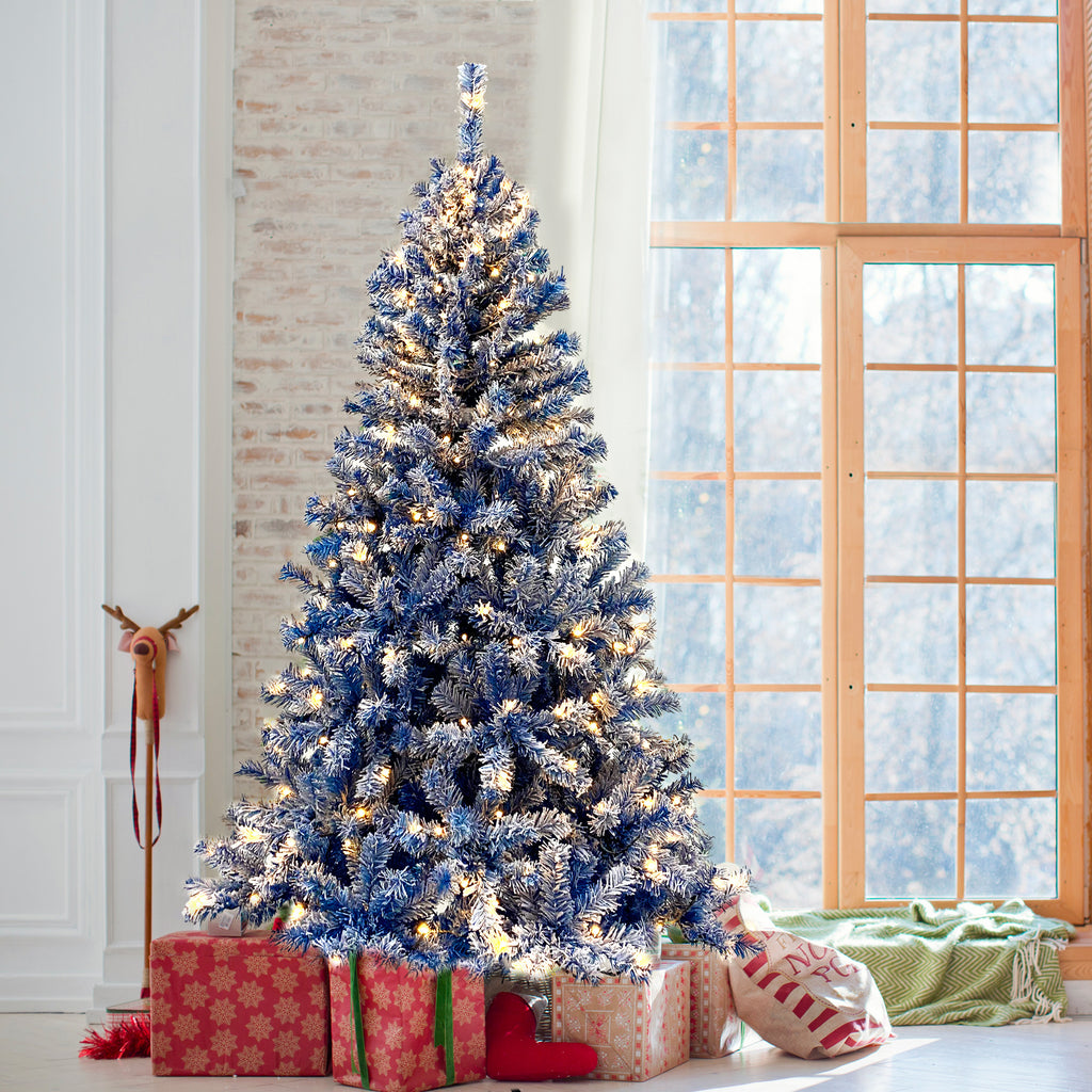 6FT Christmas tree snowflake flocking person with 750 Christmas branches