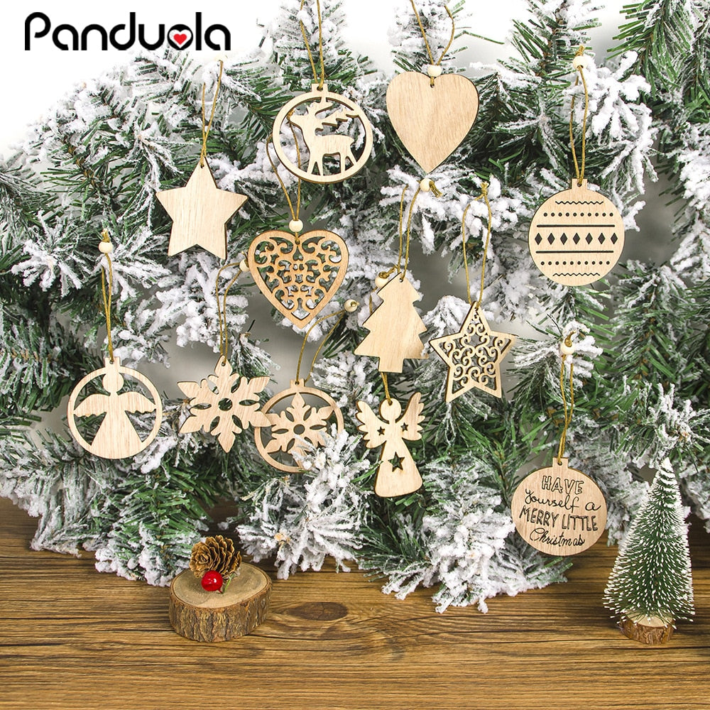 Christmas Tree Ornaments Wood Craft Decorations