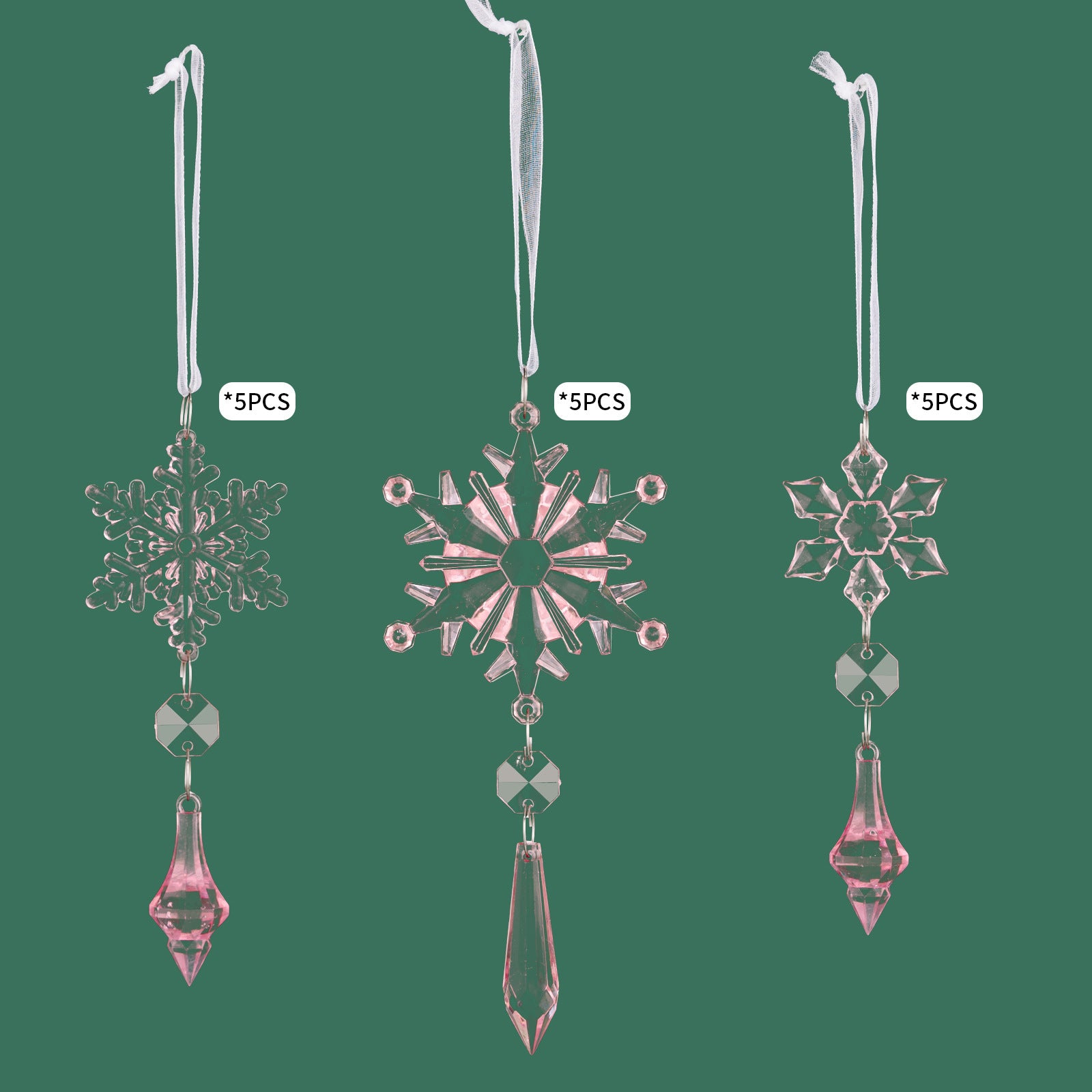 Christmas Crystal Snowflake 15PC Decorations