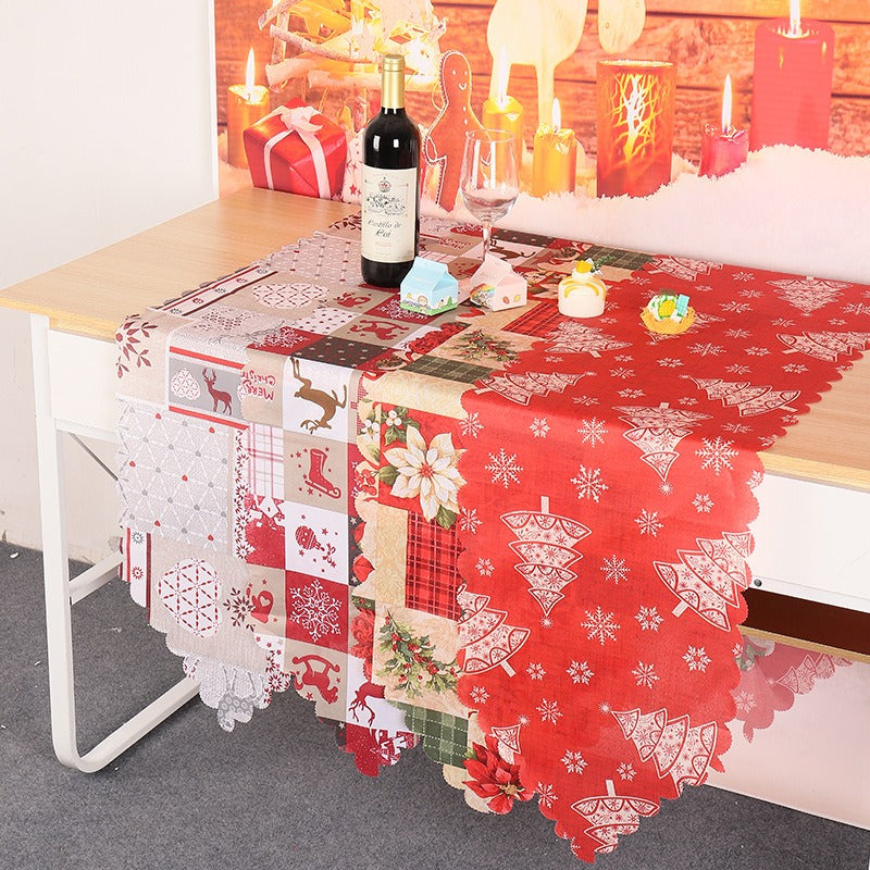 Christmas decorations printed fabrics table flags , family parties