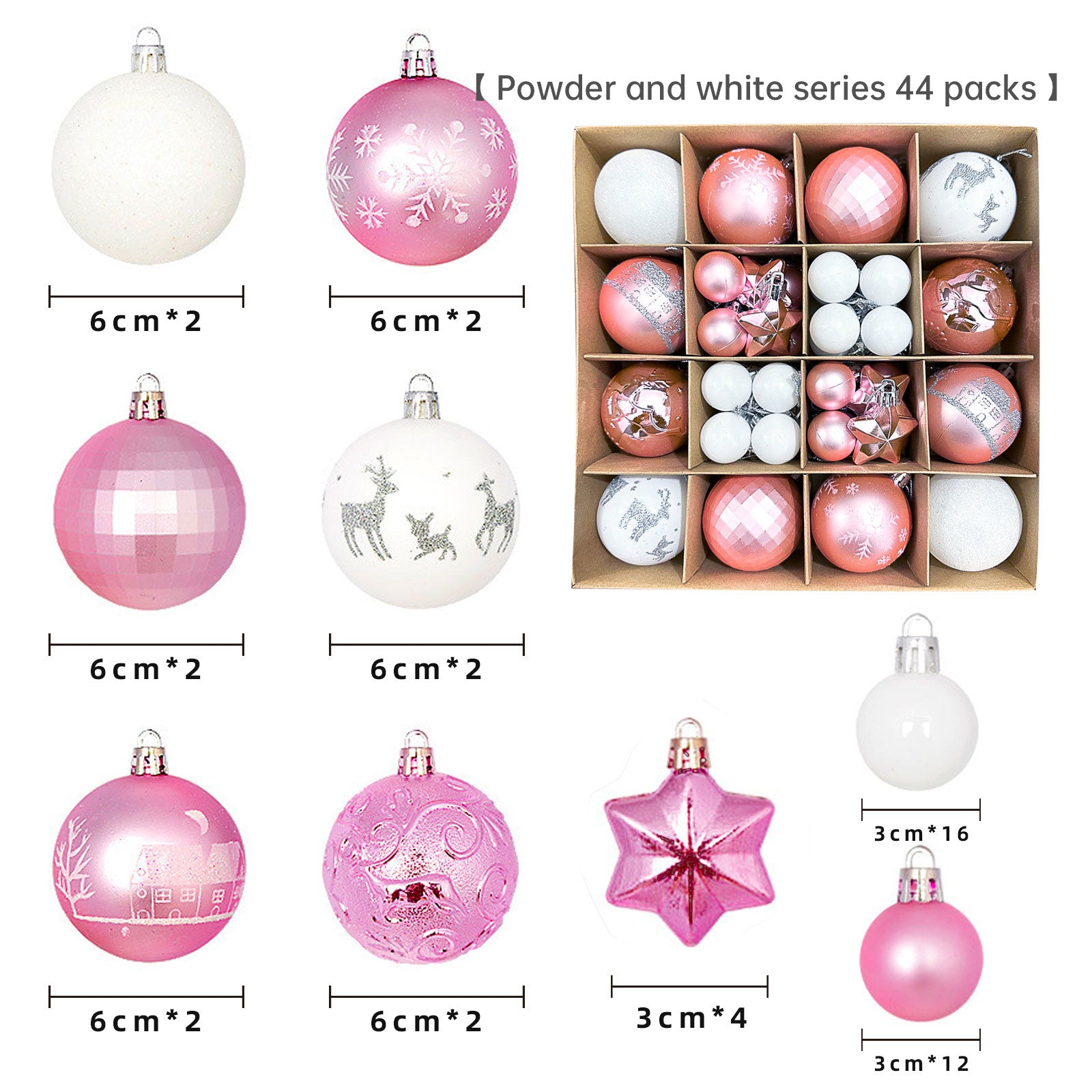 Christmas decoration 6cm  ball special-shaped painted