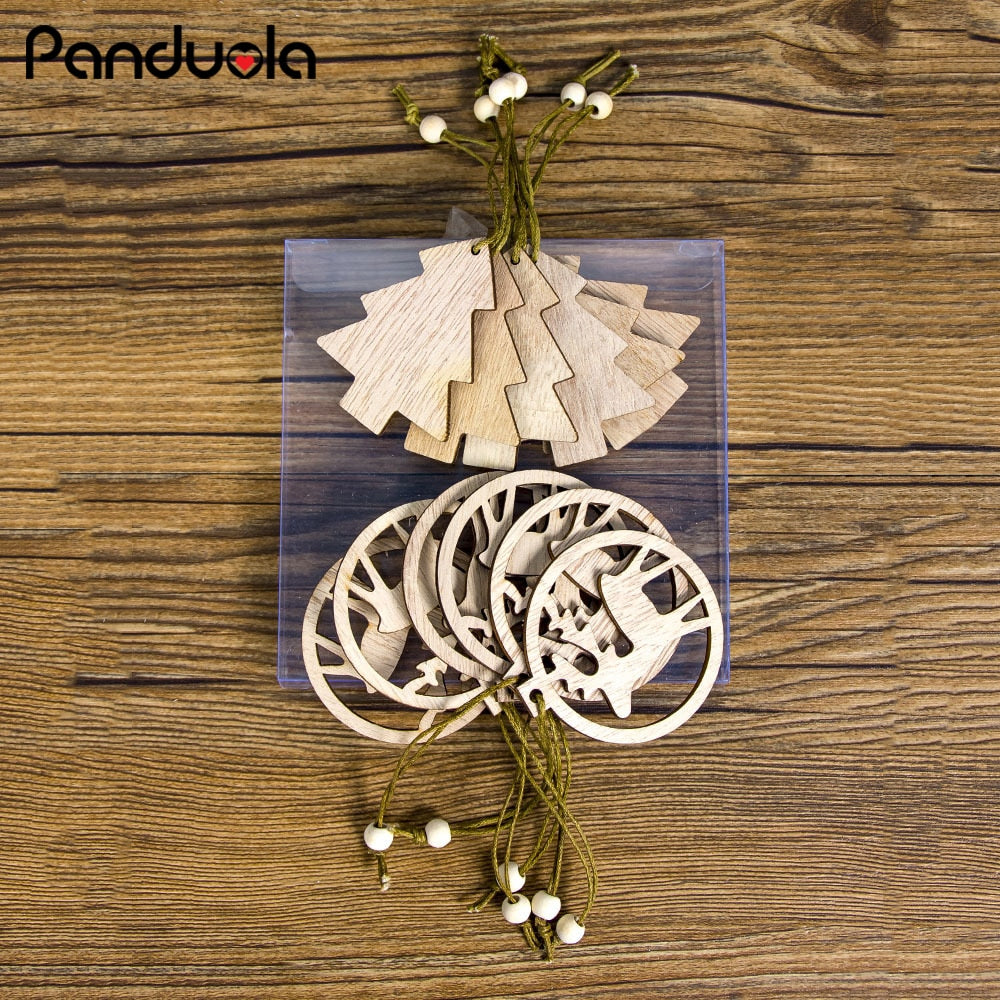 Christmas Tree Ornaments Wood Craft Decorations