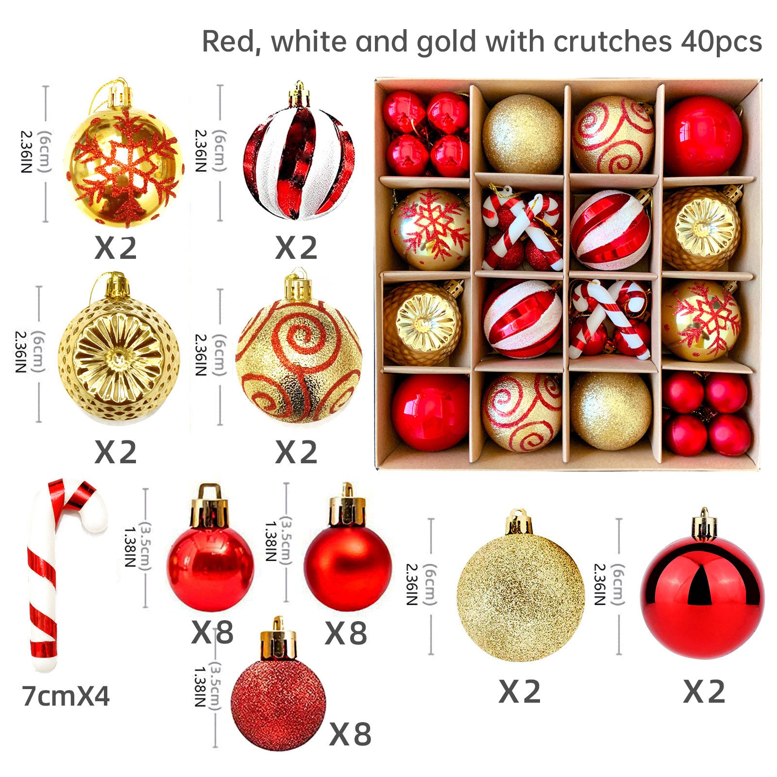 Christmas decoration 6cm  ball special-shaped painted