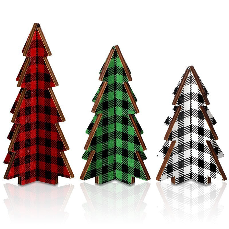 Christmas decorations, Christmas tree shaped wooden crafts ornaments