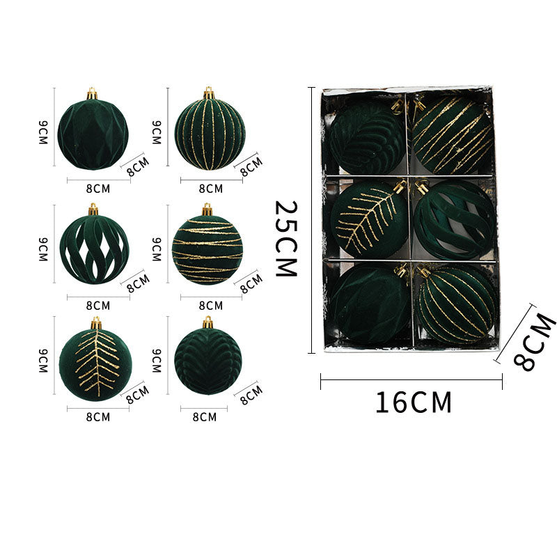 8cm Christmas Tree Hanging Ball Window Decoration Suede Ball
