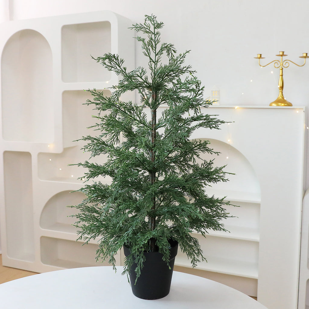 Faux Cedar Tabletop Christmas Tree Decor 70/90CM Indoor Outdoor Holiday Decoration
