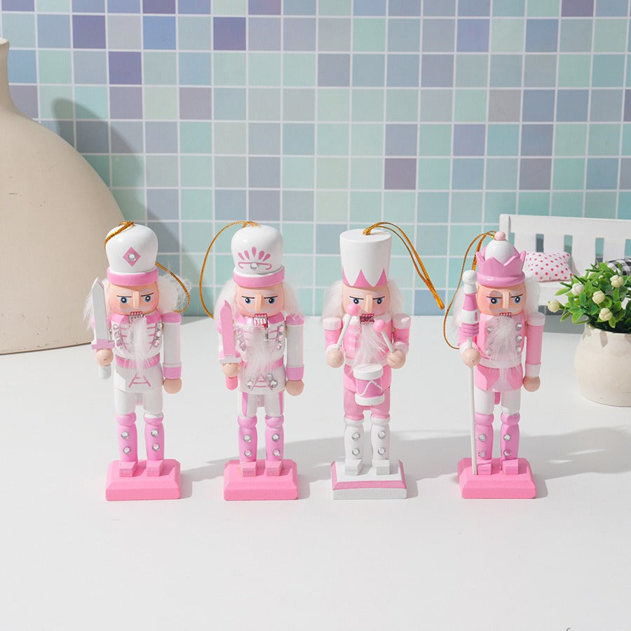 Christmas 13CM Nordic Soldier Pink and White Cute Nutcracker