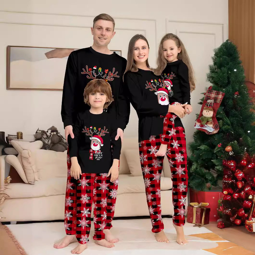 Christmas Deer Letter Print Family Pajama Set