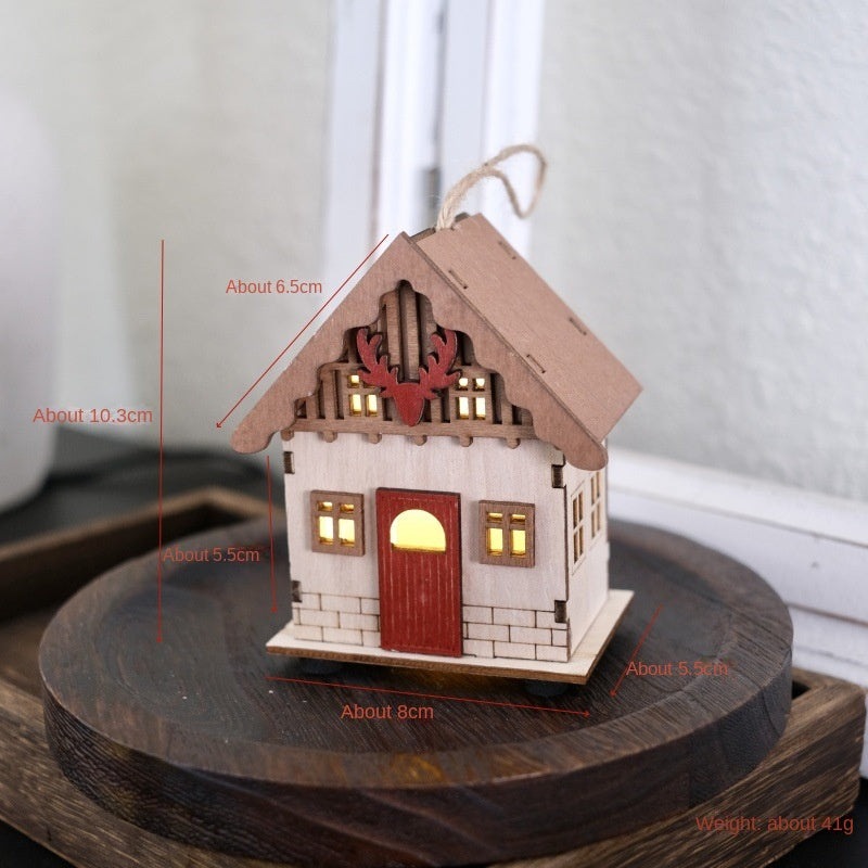 Christmas Retro Glow Mini House Decorations Holiday Ornaments