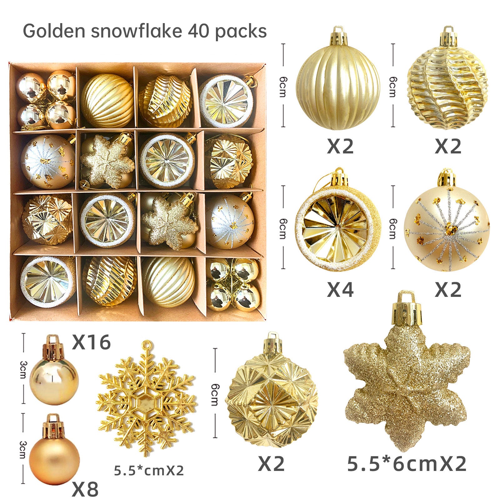 Christmas decoration 6cm  ball special-shaped painted