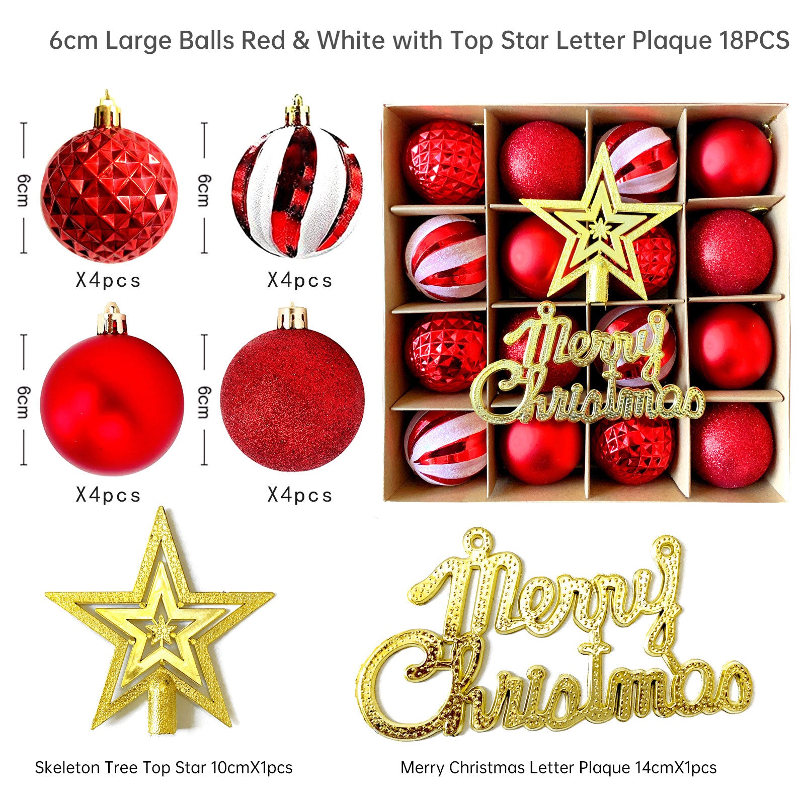 Christmas decoration 6cm  ball special-shaped painted