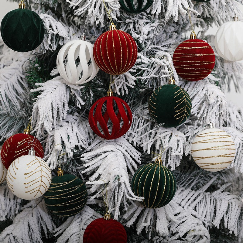 8cm Christmas Tree Hanging Ball Window Decoration Suede Ball