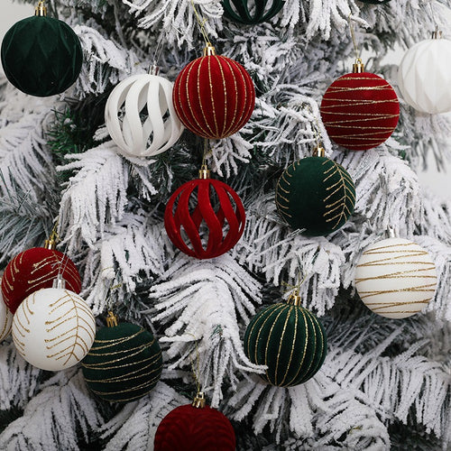 8cm Christmas Tree Hanging Ball Window Decoration Suede Ball