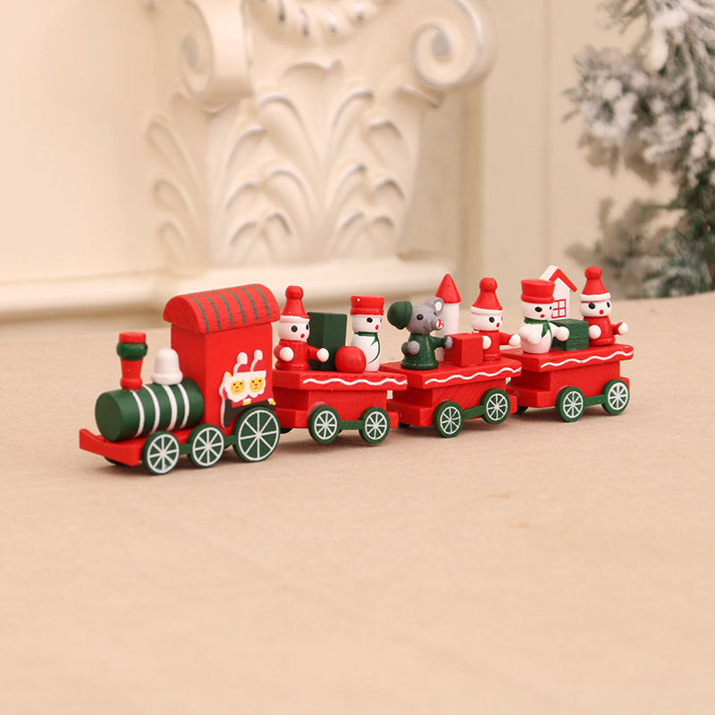 Christmas decorations wooden trains Christmas ornaments gifts