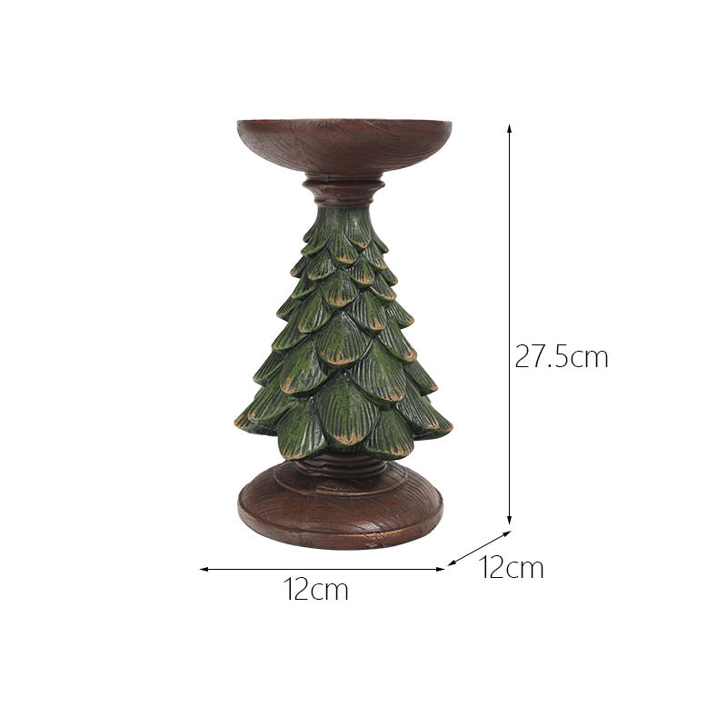 Decorations Christmas Tree Candle Stand Home Tabletop Room Decoration Resin Crafts