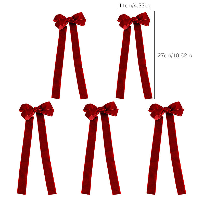 Christmas Double-Layer Burgundy Bow Ornament Handmade
