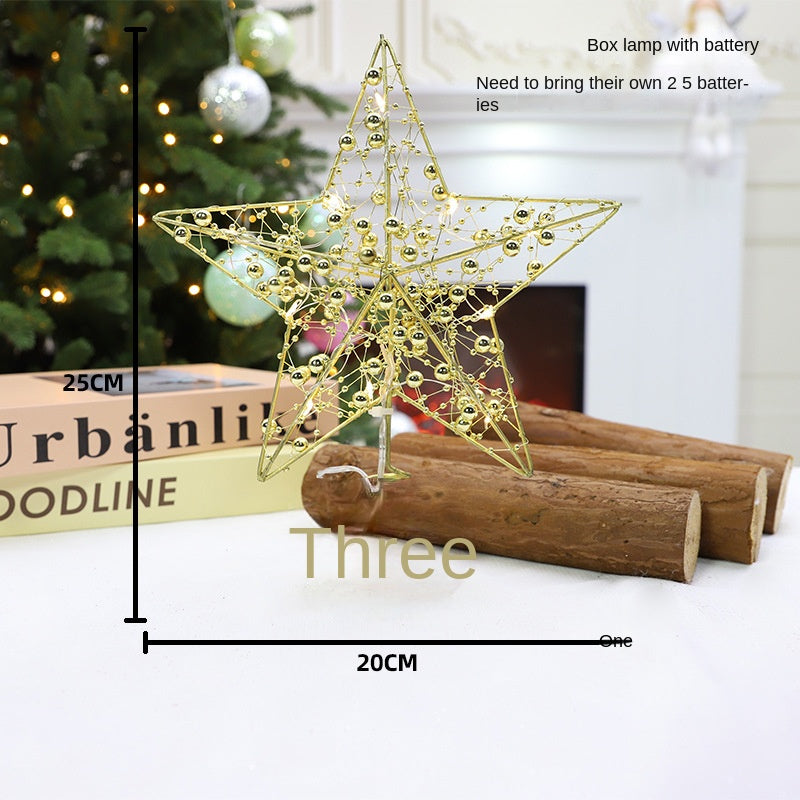 Christmas Decoration Three dimensional Iron Carving Tree Top Star