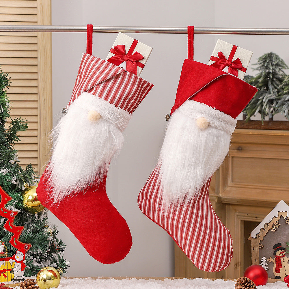 Christmas Old Man Striped Socks \ Christmas Decorations