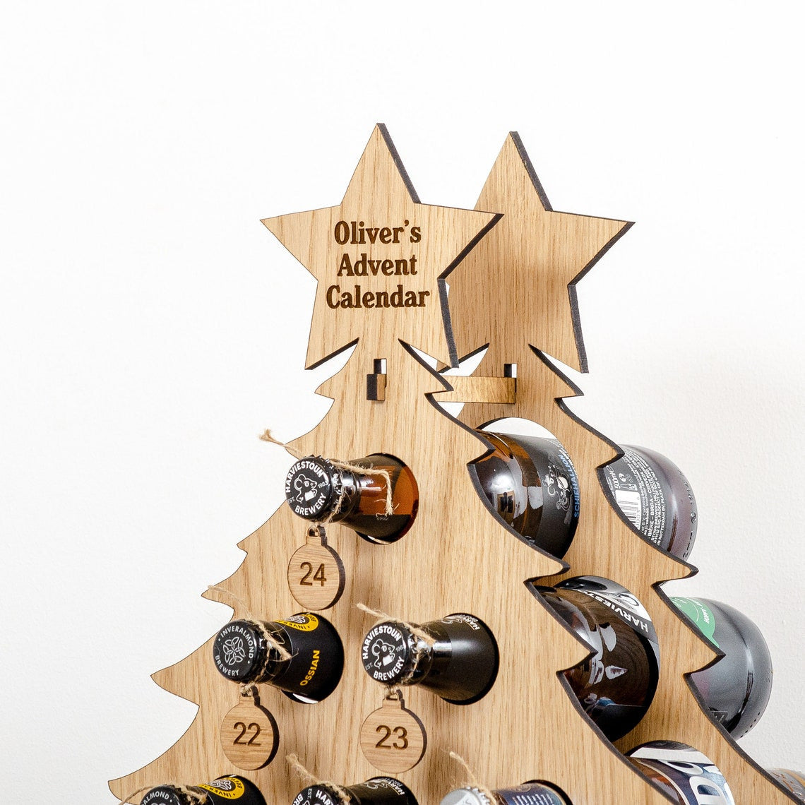 Christmas Countdown Wine Rack Wood Ornament Craft Decoration