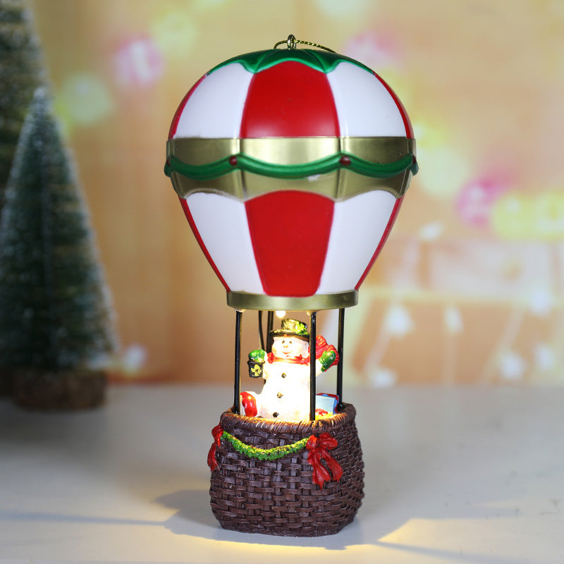 Christmas resin ornaments, Christmas glow, Santa Claus, snowman, fireplace