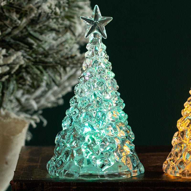 Christmas tree transparent crystal night light