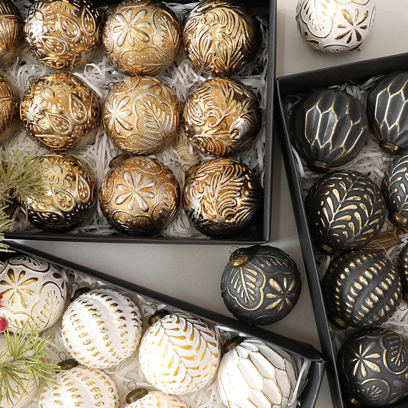 Vintage Style 8cm Ornament Ball Hanging Decoration for Christmas Tree