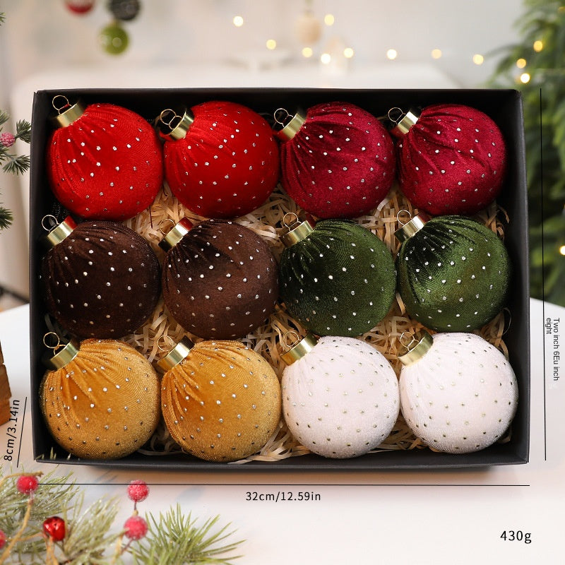 New Christmas Star-Embellished Velvet Christmas Ball \ Christmas Decoration Tree Ornament
