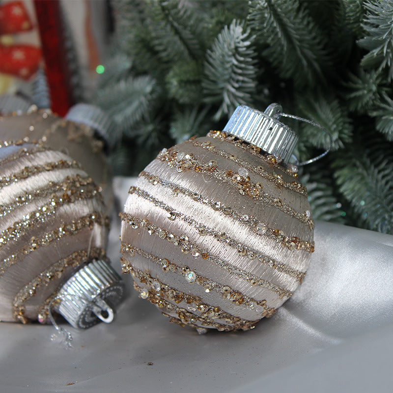 Christmas balls, silk balls, winding balls, painted balls, 8cm, 9pcs