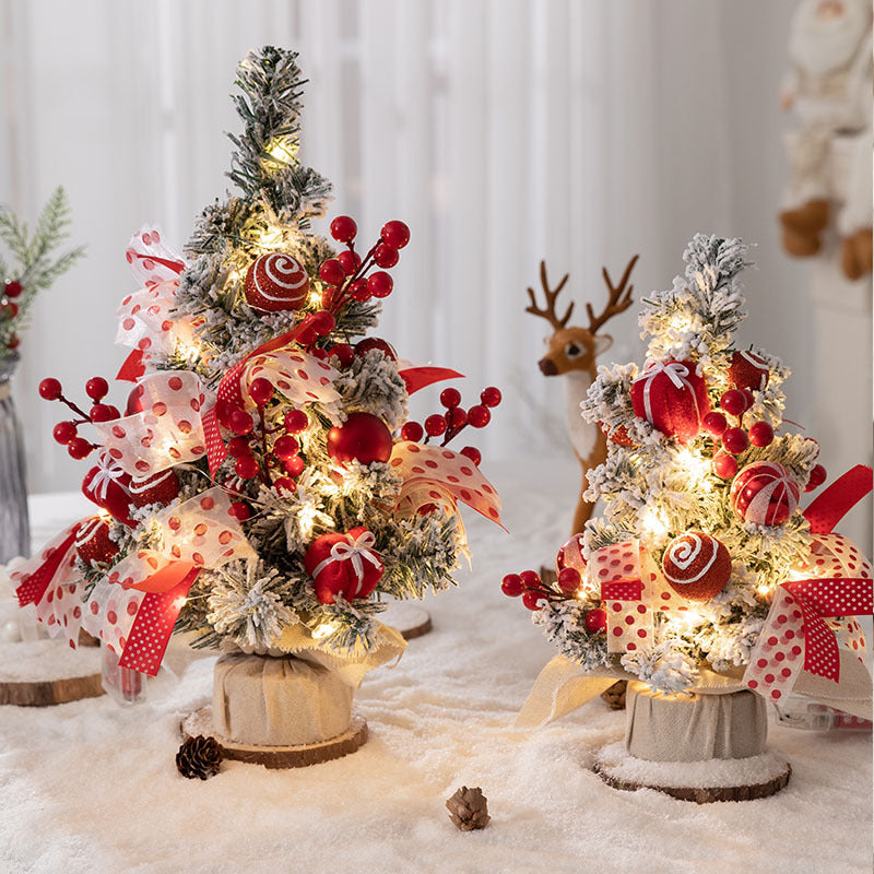 Mini Christmas Tree Decoration for Store Window Display, Artificial Pink Cedar