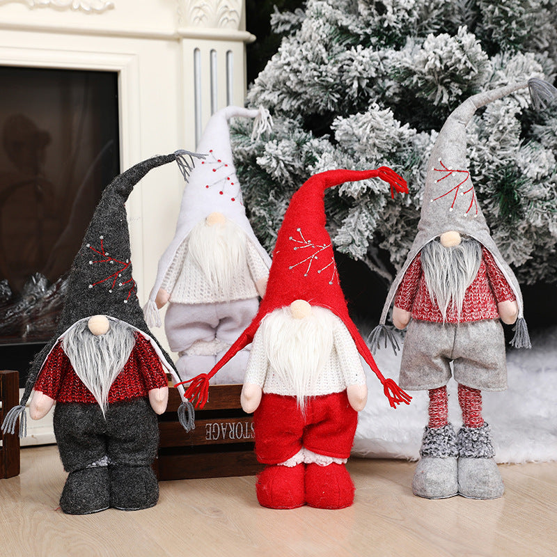 New Christmas decorations telescopic faceless doll