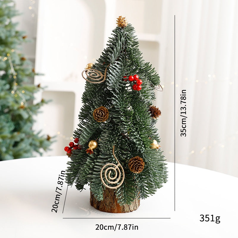 Christmas Tree Decoration Plastic Pot with Red Berries for Holiday Scene Display