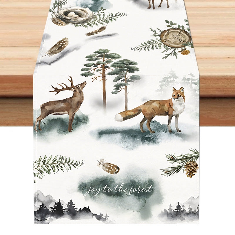 Christmas decoration tablecloth tea flag printed coffee table cloth