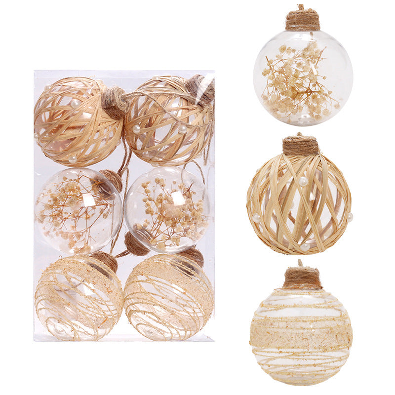 Christmas ornaments 8 CM transparent plant \ Christmas ball set