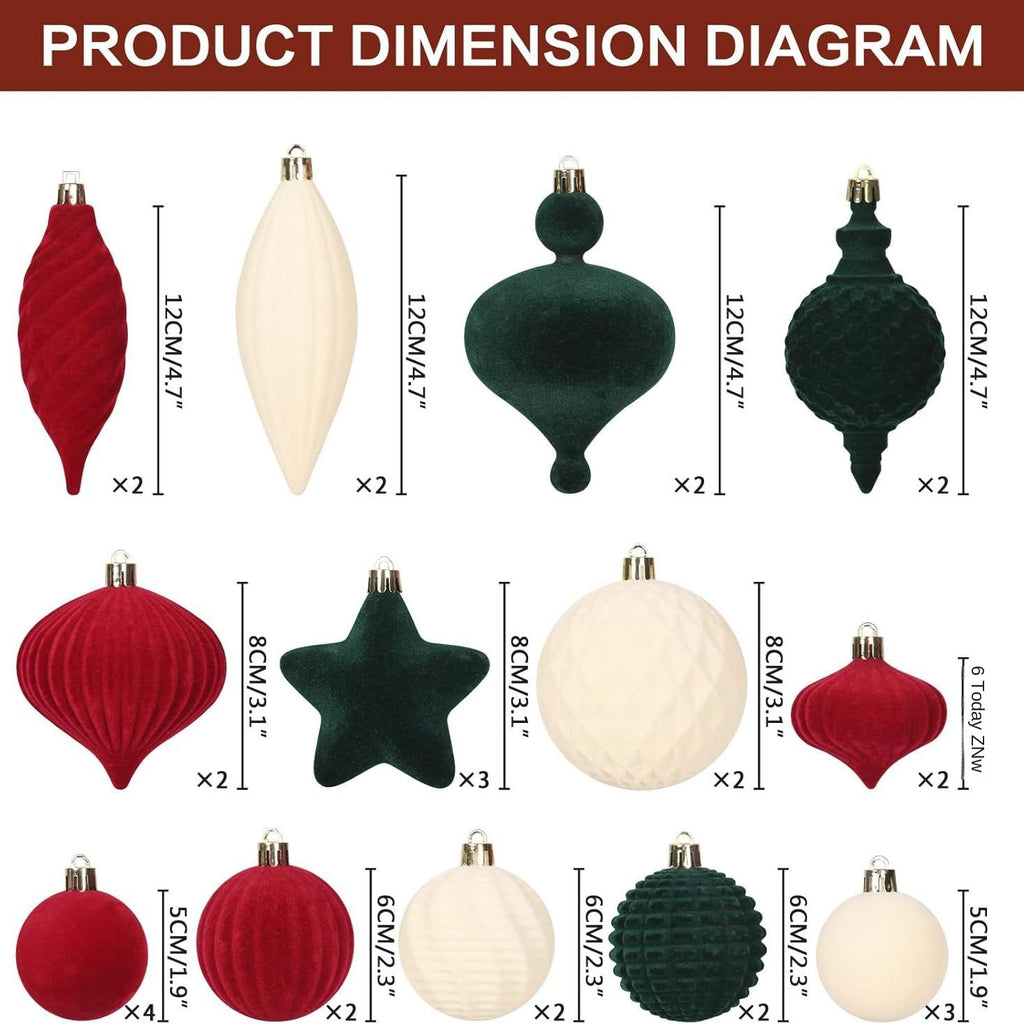 New Irregular Velvet Christmas Ball Set, Christmas Decoration, Christmas Tree Ornament