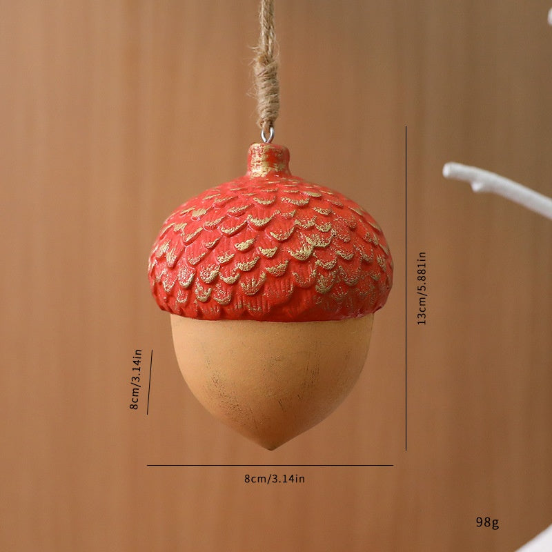 Christmas Wooden Acorn Star Tree Ornament  \ Holiday Decoration