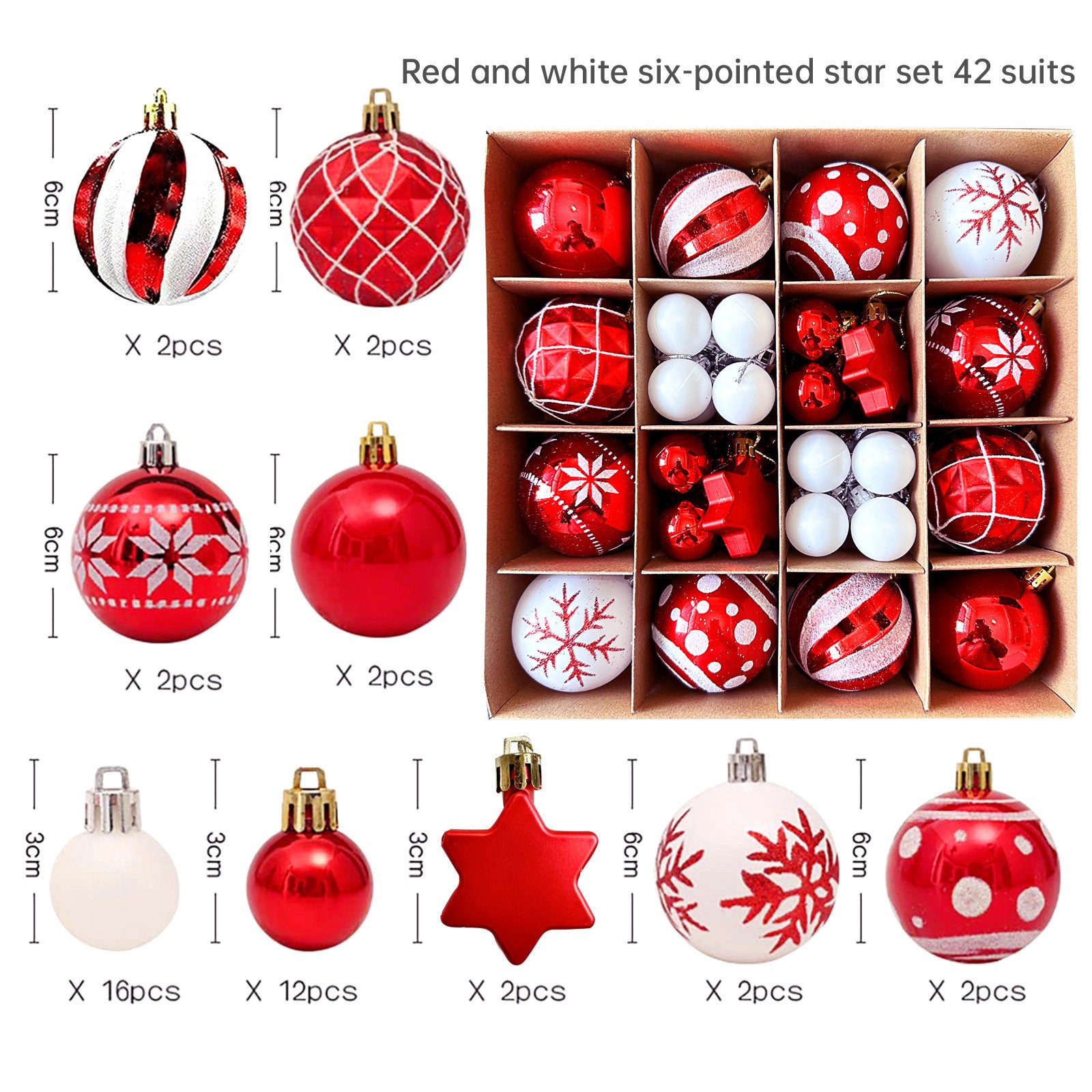 Christmas decoration 6cm  ball special-shaped painted