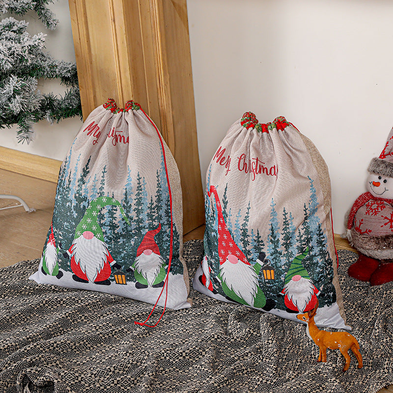 Christmas gift bag, Santa Claus gift bag, Christmas drawstring, children's holiday gift bag