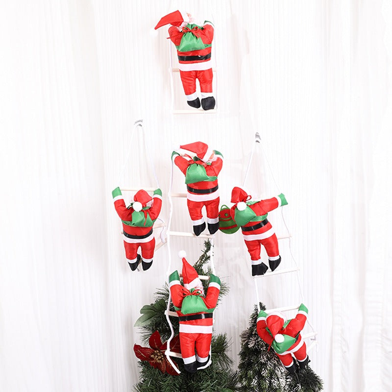 25cm Ladder Santa Claus Christmas Doll Decoration