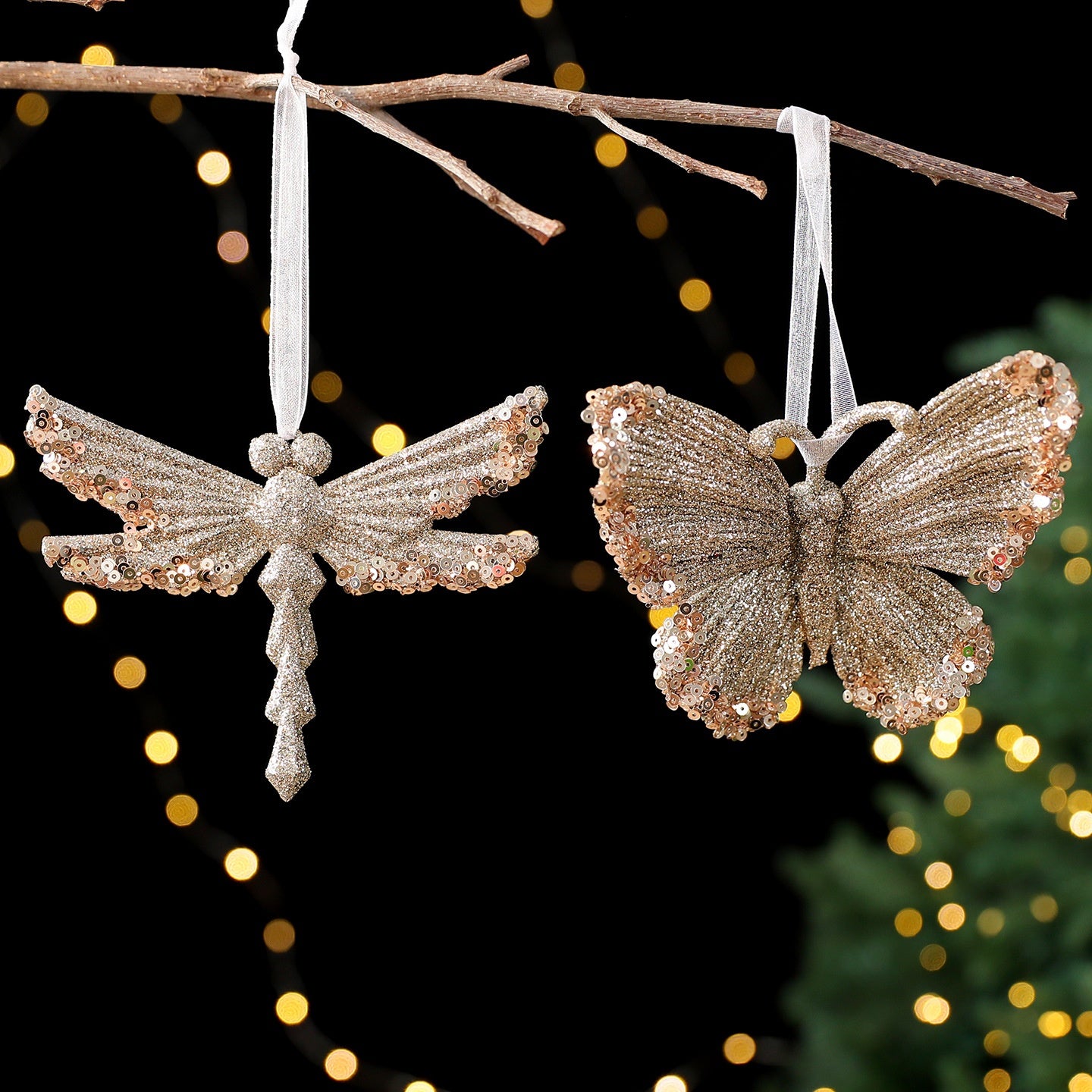 Christmas Tree Decorations Champagne Gold