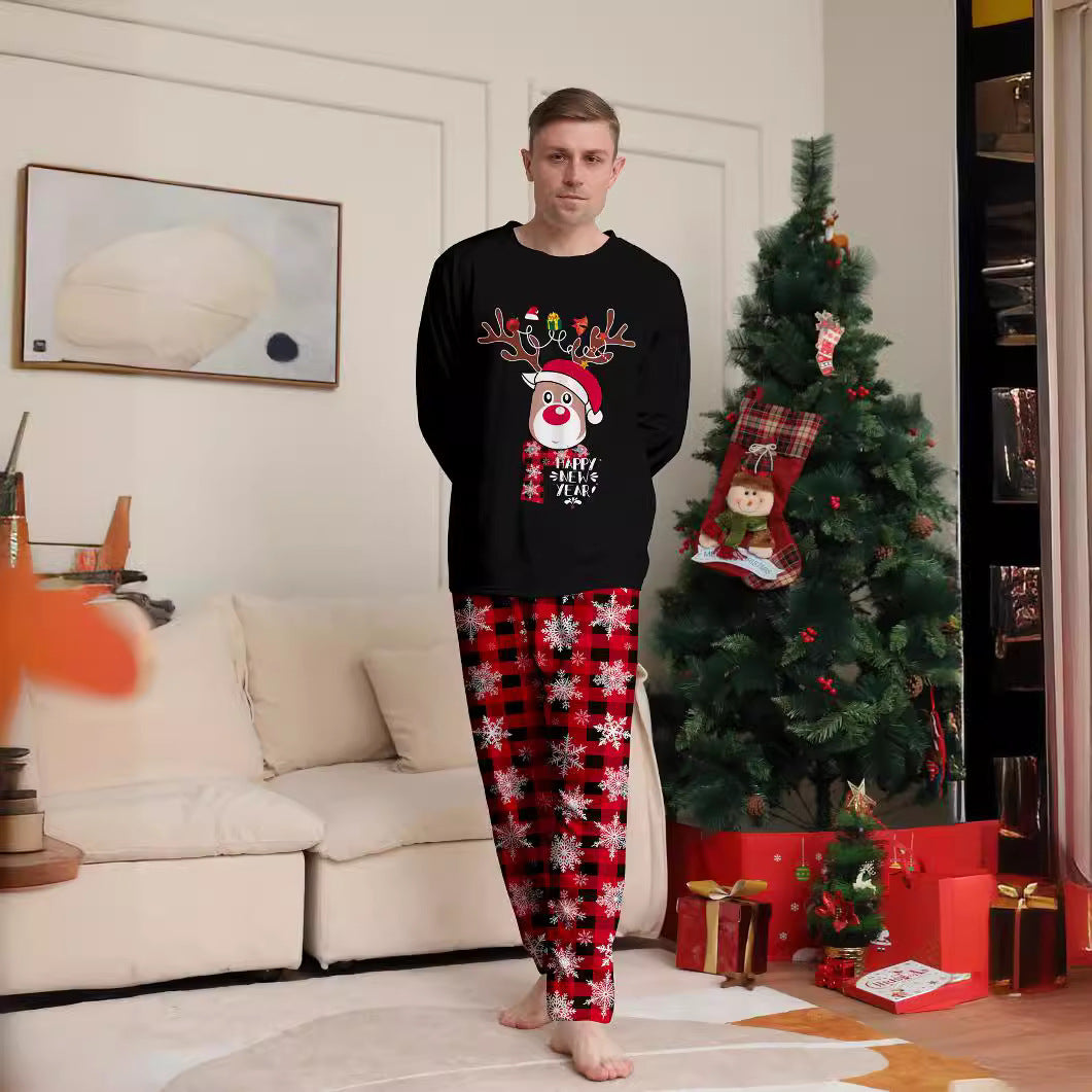 Christmas Deer Letter Print Family Pajama Set