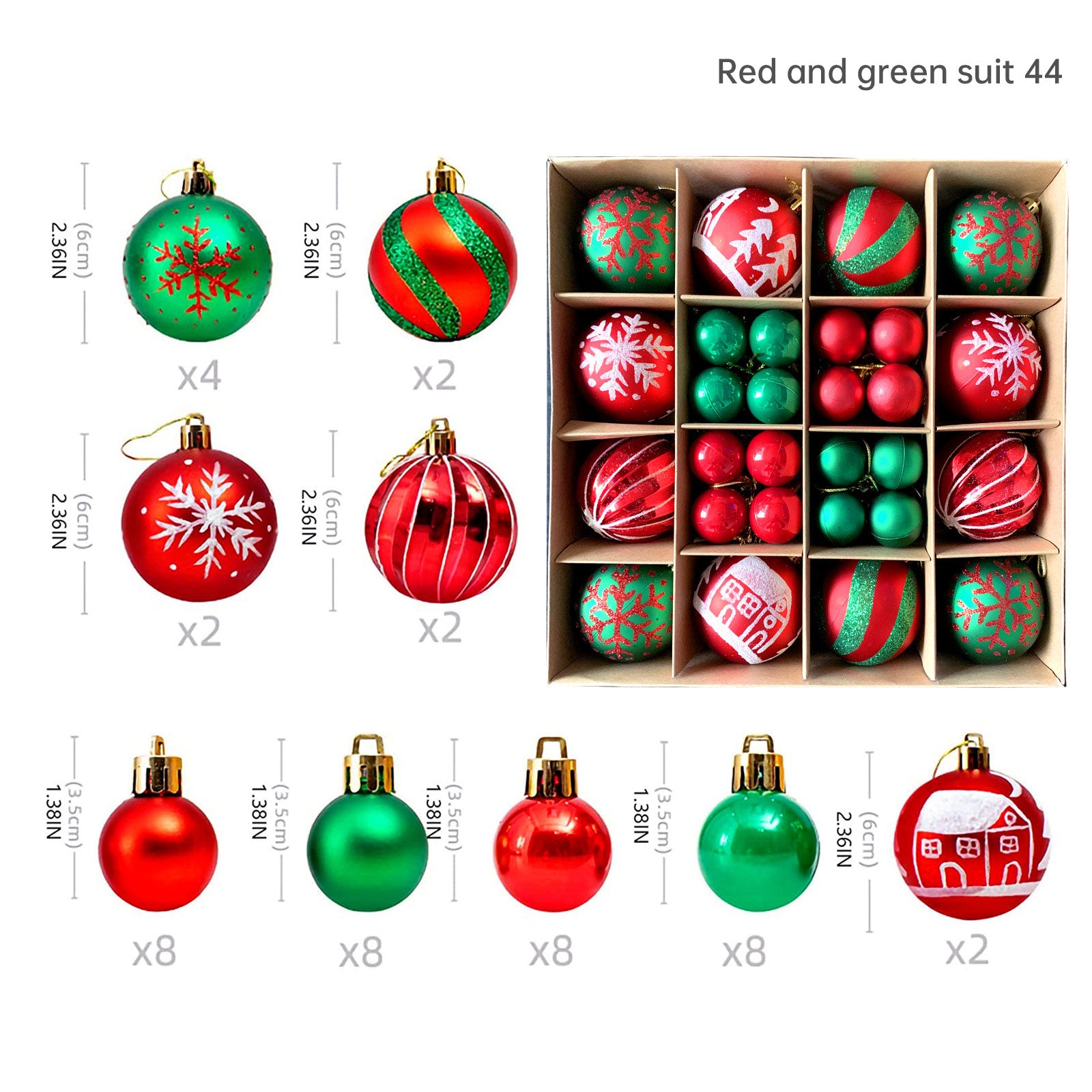 Christmas decoration 6cm  ball special-shaped painted