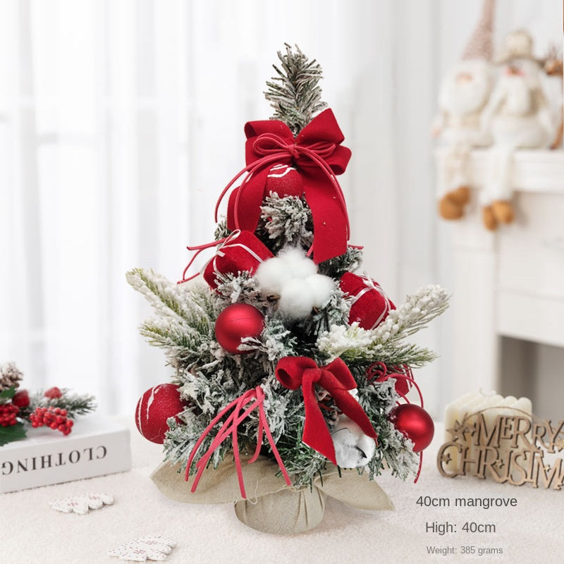 Mini Christmas Tree Decoration for Store Window Display, Artificial Pink Cedar