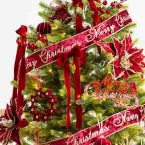 Christmas Double-Layer Burgundy Bow Ornament Handmade