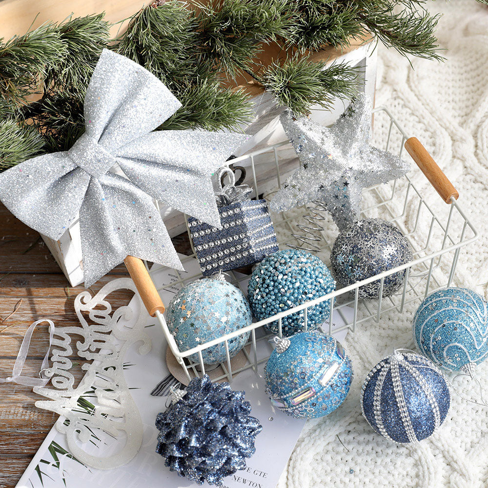 Star blue foam ball Christmas ball decoration \ 8cm decoration accessories