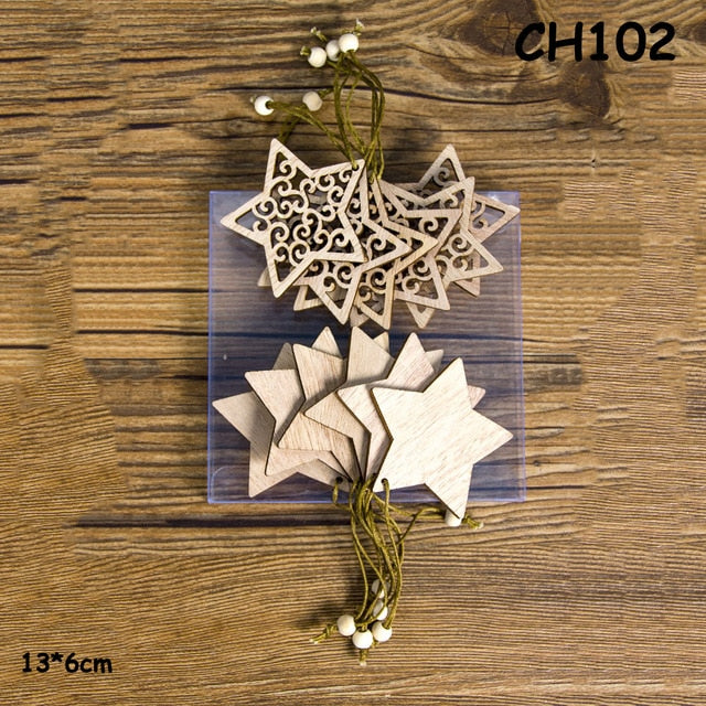 Christmas Tree Ornaments Wood Craft Decorations