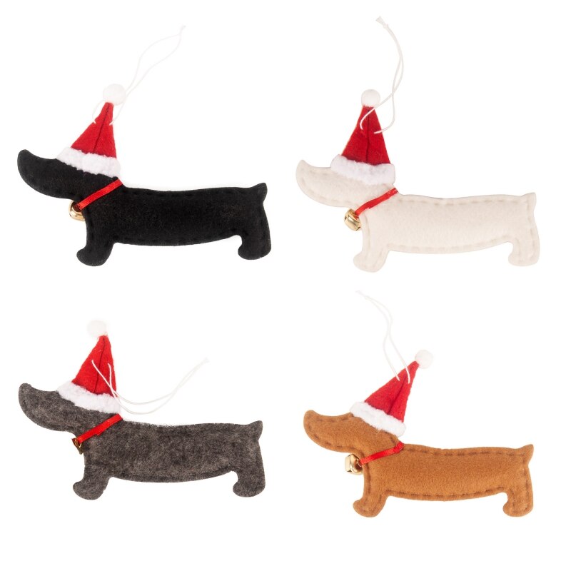 4pcs/set Christmas Decoration Cute Dachshund