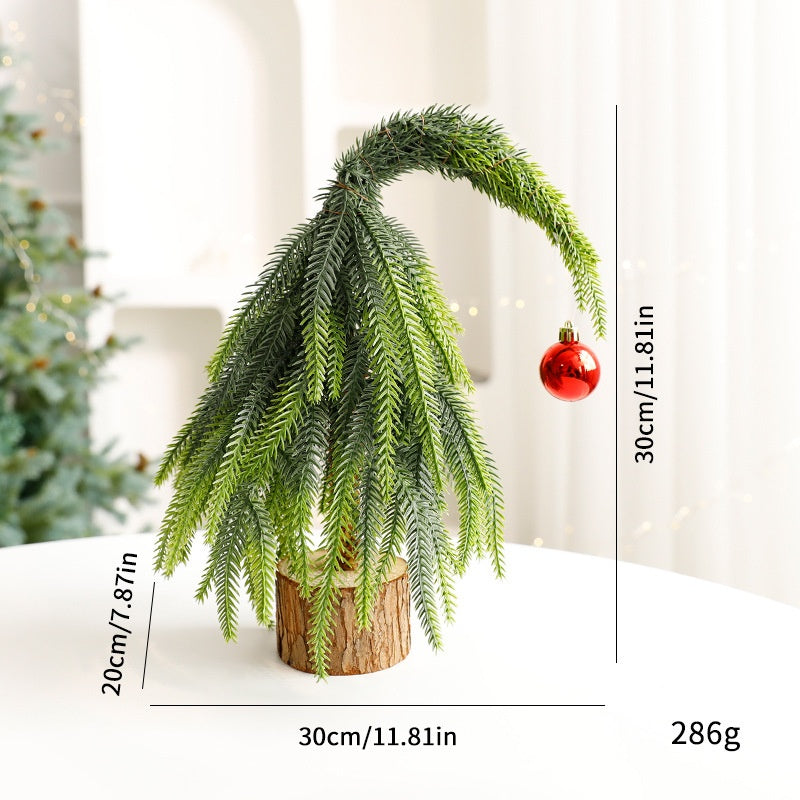 Christmas Tree Decoration Plastic Pot with Red Berries for Holiday Scene Display