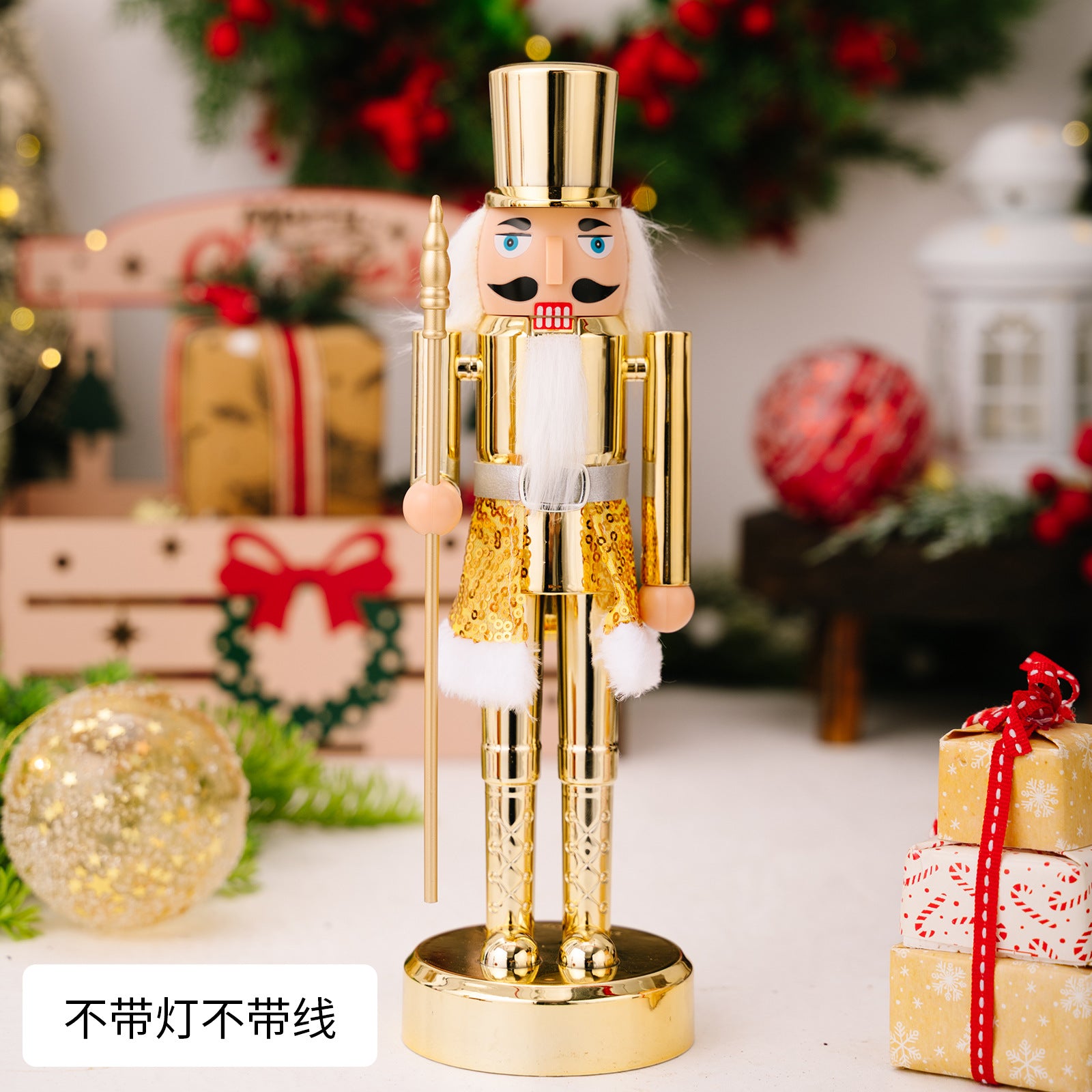 Christmas Decoration Nutcracker Soldier Figurine with Light